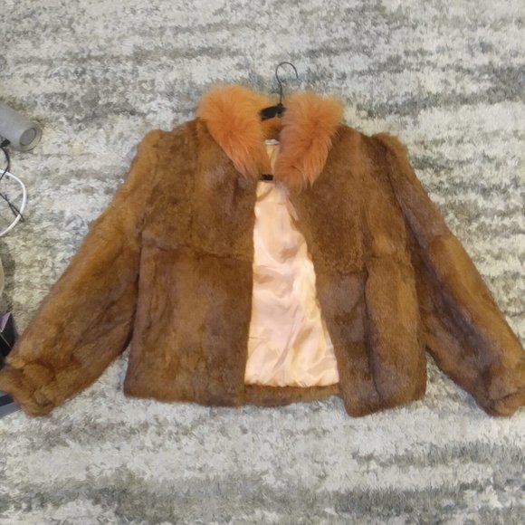 fur coat women size medium rabbit fur - Picture 3 of 9